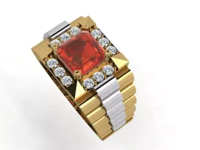 A Showcase of Luxury Men Rings Inspired by Watches 3D print model