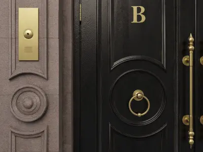  Entrance classic door 09  3D model