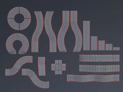 Race Track Parts - Low Poly Low-poly 3D model