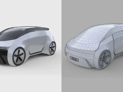 Futuristic Autonomous Car Collection 3D Model Pack