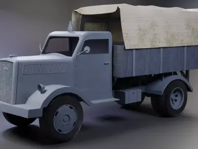 Opel Blitz Truck Low-poly 3D model