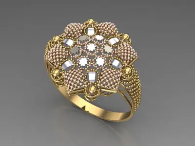 Women ring Engagement ring Indian style ring madrassi ring  3D print model purchase