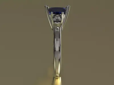 Classic Modern Three-Stone Ring model jr00287 3D print model