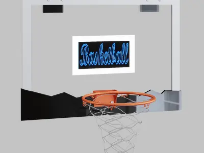 Basketball hoop with LED light 3D model