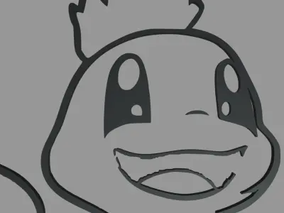 Charmander Wall Silhouette 01 3D print model