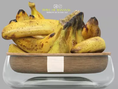 bowl of fruit bananas  3D model