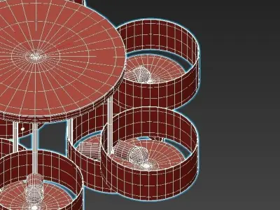 foresta-sl483-092-09 light fixture with shades 3D model