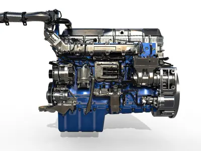 Volvo D13 diesel engine Low-poly 3D model