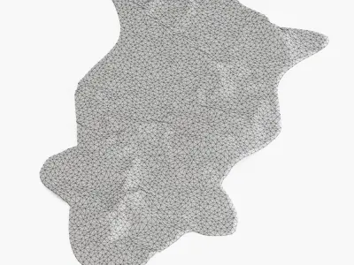 Bedside Sheepskin Rug 07 3D model