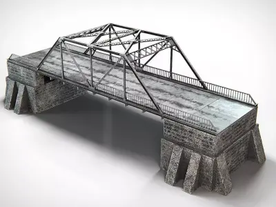 Aged Metal Bridge PBR Low-poly 3D model