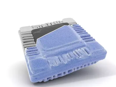 Sleek Silver Processor model pack Low-poly 3D model