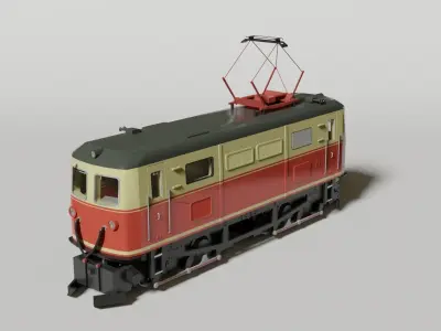 Historical Austrian narrow-gauge electric locomotive 3D model