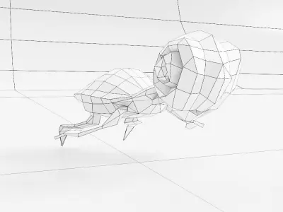 Baby turtle toon 3d model  Low-poly 3D model