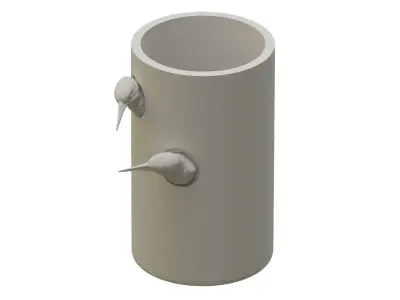 Vase with birds 3D print model