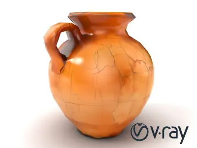Rustic Cracked Amphora model pack Low-poly 3D model