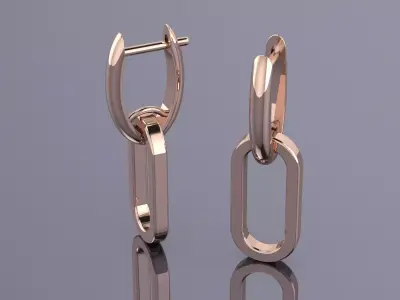 Jewelry Earrings Gold KF-805 3D print model
