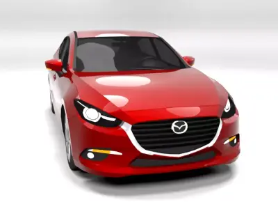 MAZDA 3 2018 LOWPOLY   Low-poly 3D model