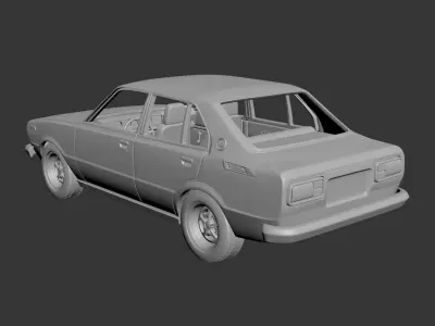 Toyota Corolla 1975 4 Door 3D print model
