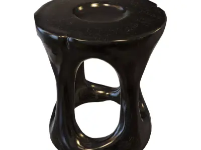 Stylized Wooden Stools Collection Low-poly 3D model