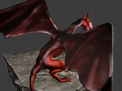 Dragon Low Poly Rigged Low-poly 3D model