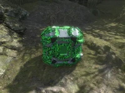 Sci-Fi box green ice Low-poly 3D model Low-poly 3D model