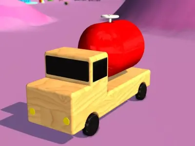 3D Wodden Toy Truck for Learn Colors Videos  3D model