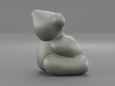 Ceramic Teddy bear with heart 3D print model