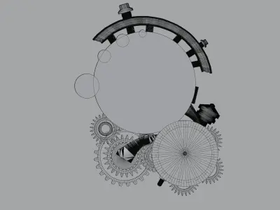 Gears Wall Clock 3D model