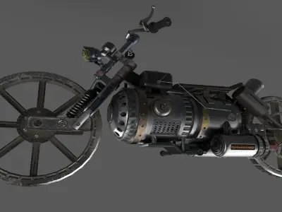 Stylized transport motorcycle PBR  Low-poly 3D model
