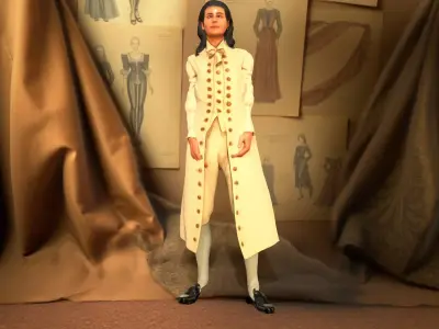 Elegant Cream Suit model pack Low-poly 3D model