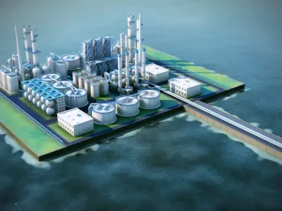 Oil Terminal 3ds max scene  Vray ready 3D model