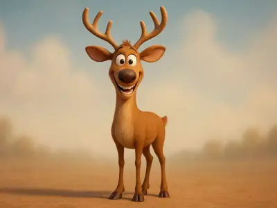 cartoon deer 3D model get