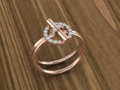 Jewelry Diamond Ring 3D print model 6