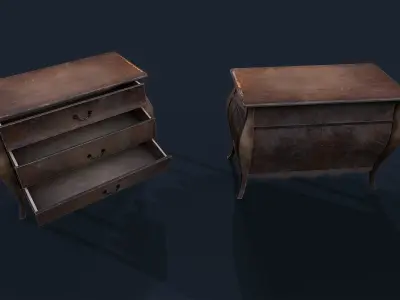 Antiquare small Commode 2 Low-poly 3D model