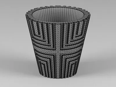 miniature flower pot 06 3D print model
