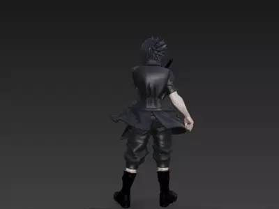 Anime Character with Dual Swords - Dynamic Action Pose 3D model