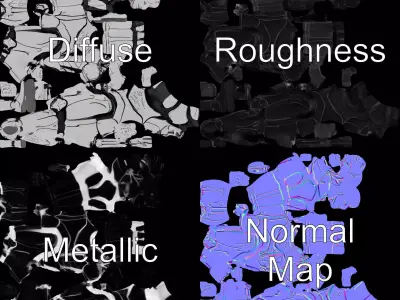 Futuristic Robot Character Model Pack Low-poly 3D model