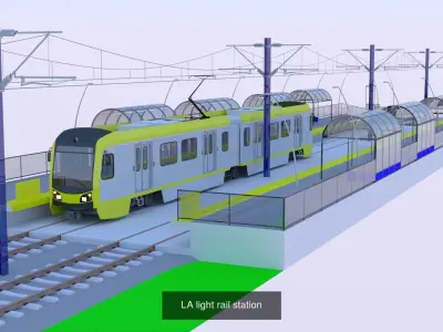 LA light rail stations II 3D Model Collection