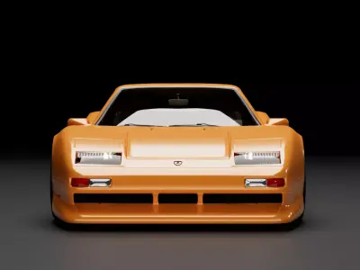 Mid 90s supercar Low-poly 3D model