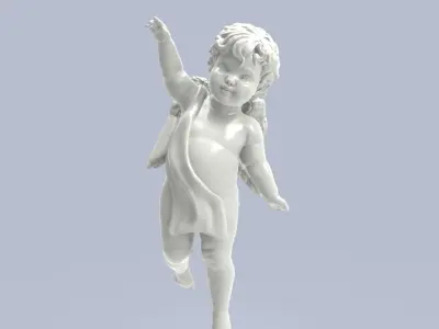 Dancing little angel with base without base 3D print model