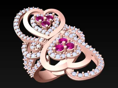Heart Ring - Womens Rings - N2393 3D print model