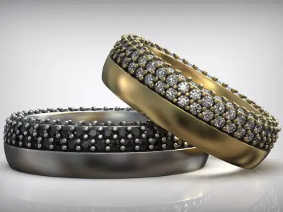 Pave Diamond Luxury Wedding Band  3D print model