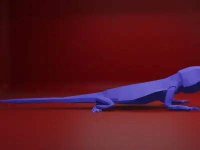 Dart the Bearded Dragon Low Poly Low-poly 3D model