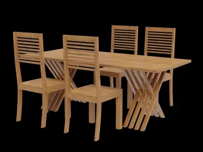 Table set Pack 08 Low-poly 3D model