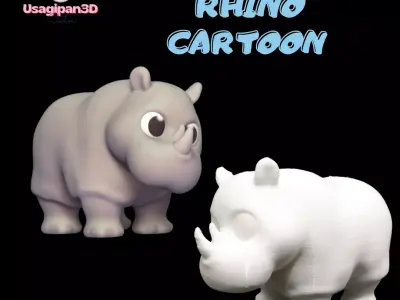 Rhino Cartoon 3D print model