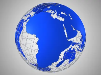 World Blue Globe News Wire 3D model