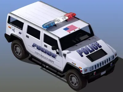 Police SUV Patrol Waggon Low-poly 3D model