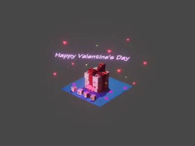 Gift Box Low-poly 3D model