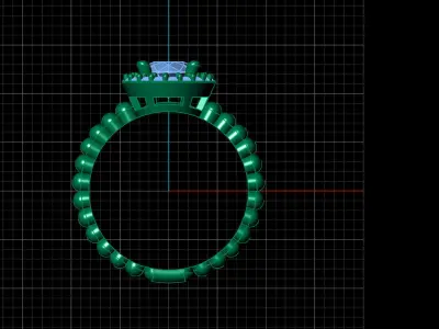 STL 3DM Print Ready Women Diamond Ring Lightweight Printable  3D print model 94
