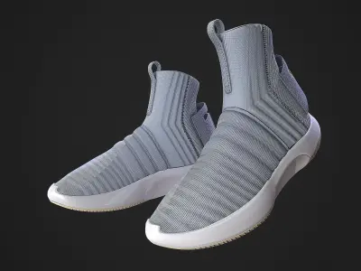 Adidas Crazy 1 ADV Sock Grey Low-poly 3D model